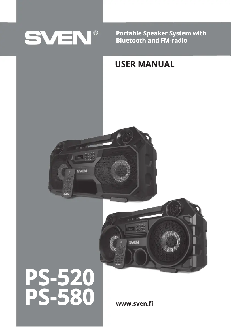 Page n°1 - Manuel utilisateur Sven PS-520
