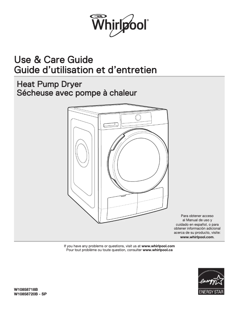 Page 1 de la notice Manuel utilisateur Whirlpool WDH3090GW