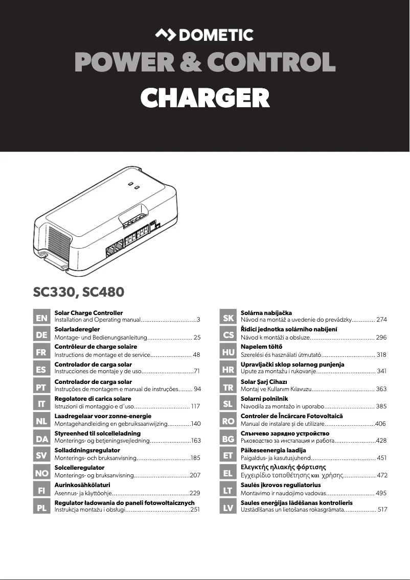 Page 1 de la notice Manuel utilisateur Dometic SC330