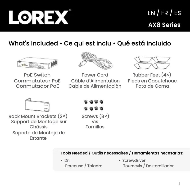 Página 1 del manual Guía de inicio rápido Lorex AX8