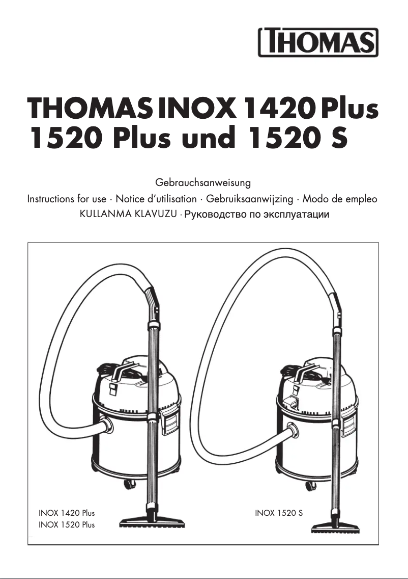 Page n°1 - Manuel utilisateur Thomas INOX 1520 Plus