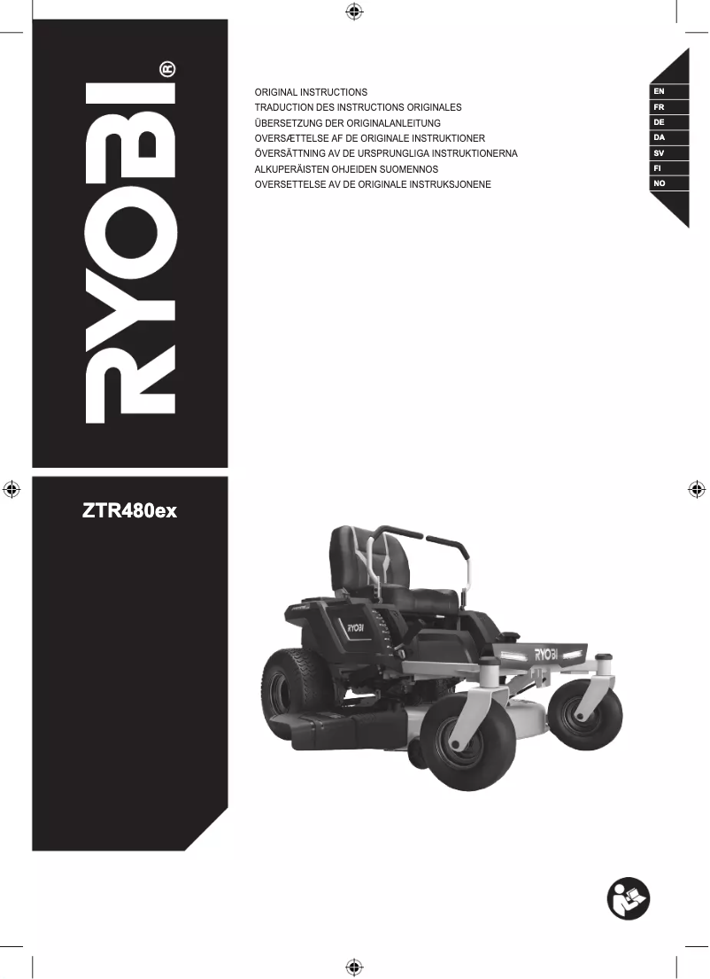 Page n°1 - Manuel utilisateur RYOBI ZTR480EX