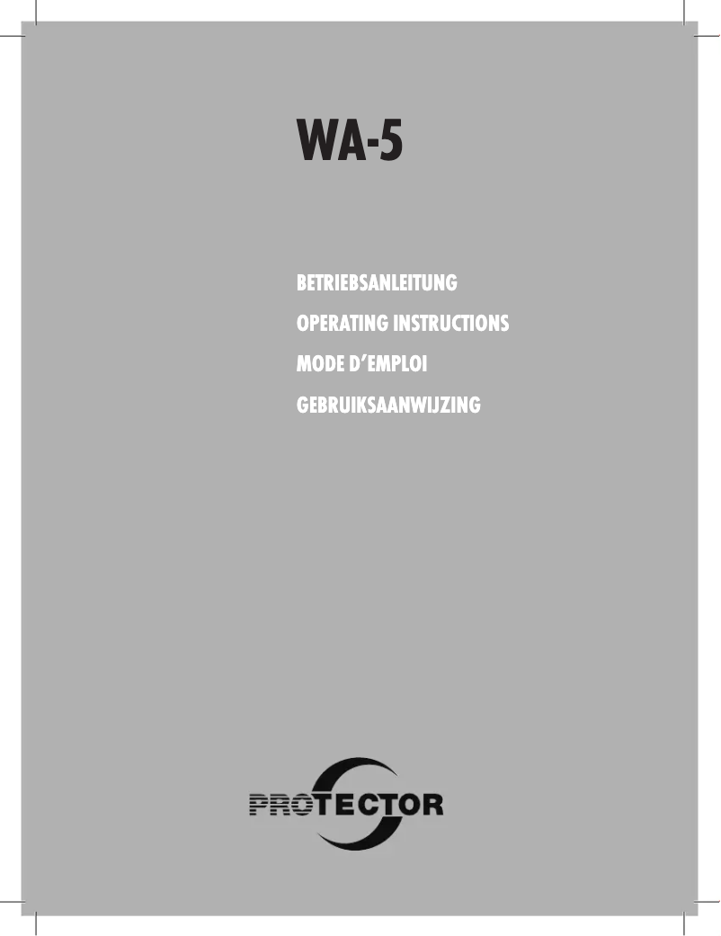Page 1 de la notice Manuel utilisateur Protector WA-5