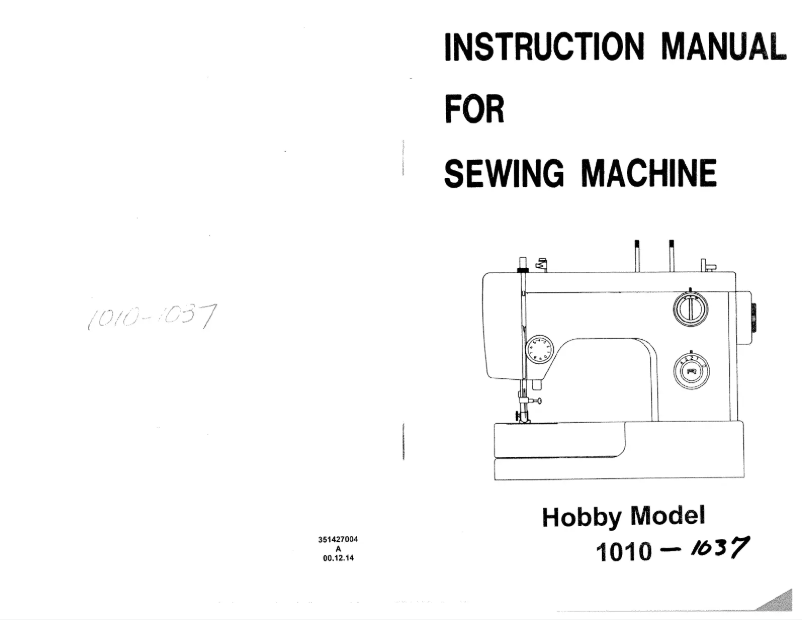 Página 1 del manual Manual de usuario Pfaff hobby 1010