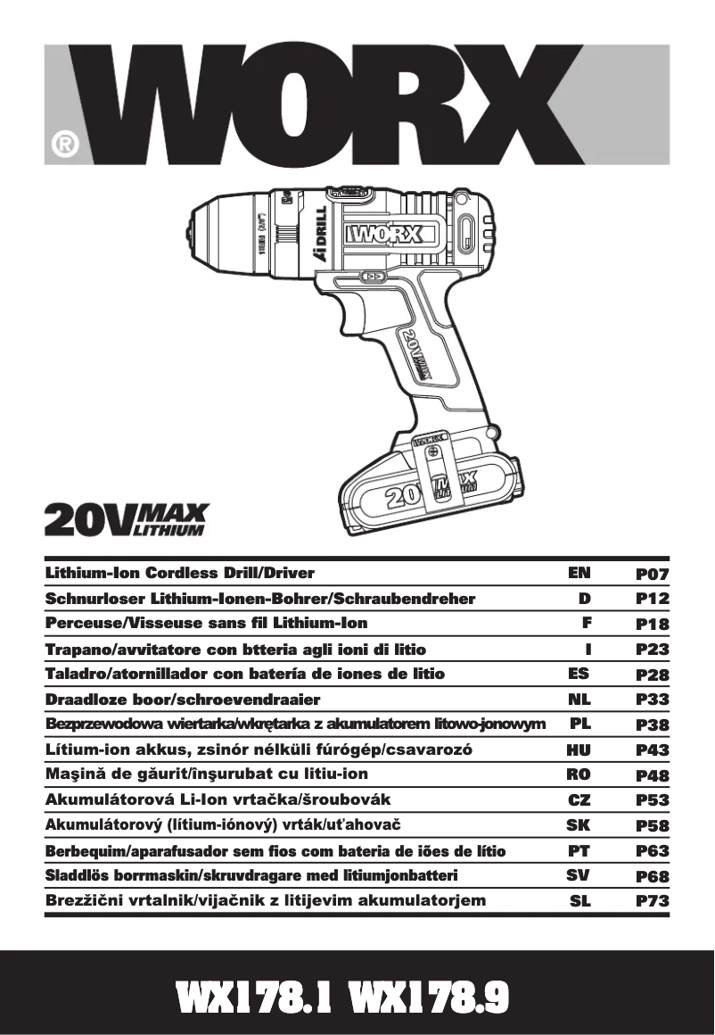 Page n°1 - Manuel utilisateur Worx WX178.1