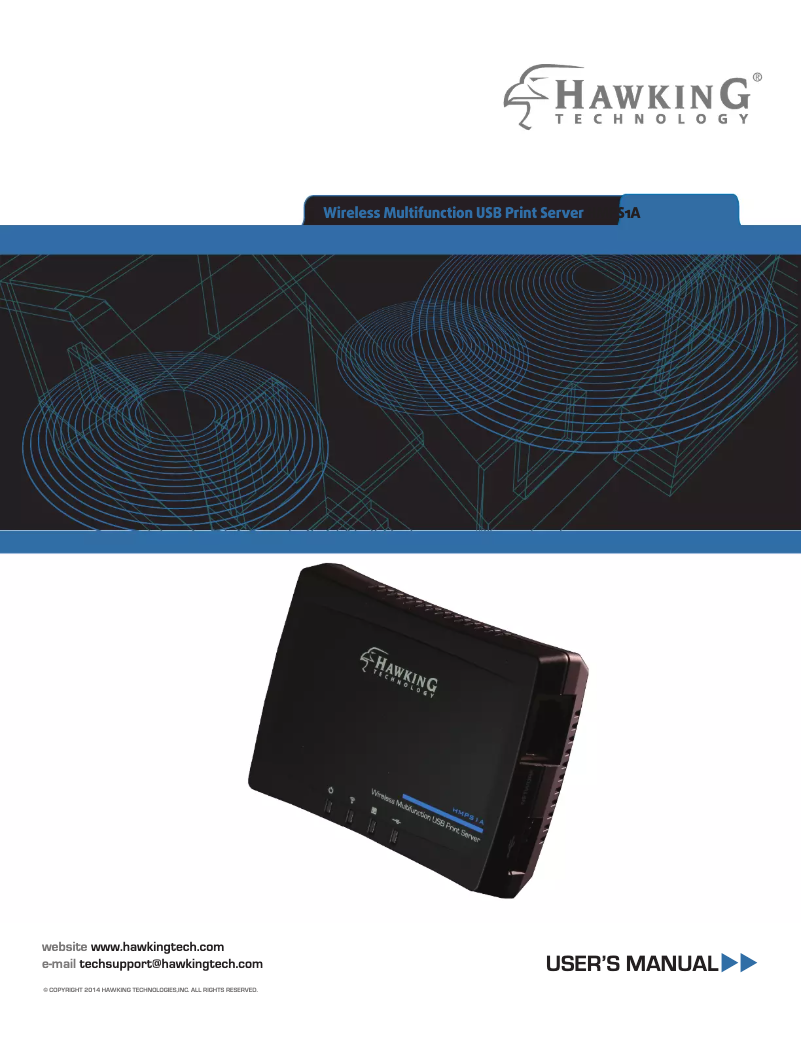 Page 1 de la notice Manuel utilisateur Hawking Technologies HMPS1A