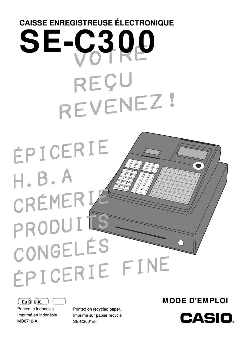 Página 1 del manual Manual de usuario Casio SE-C300