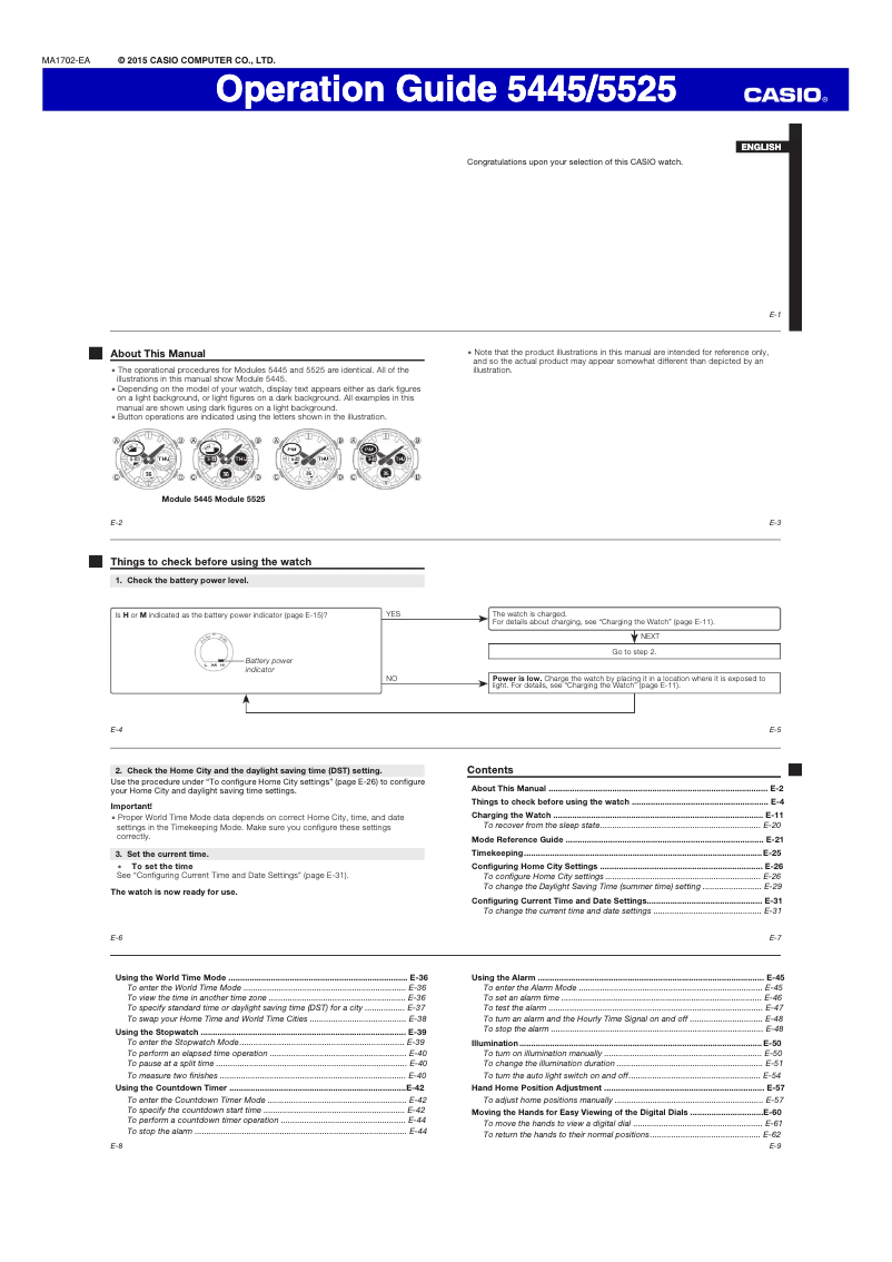 Page 1 de la notice Manuel utilisateur Casio G-Shock GAS-100B-7A