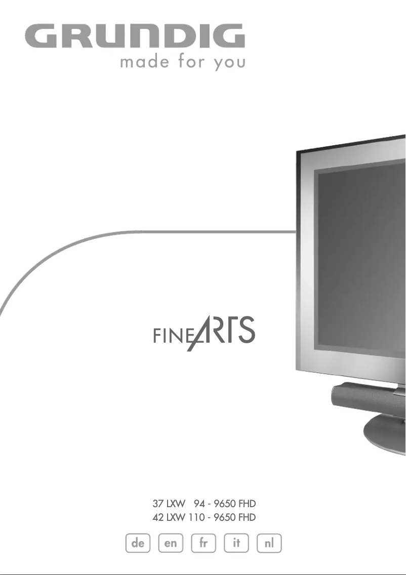 Page 1 de la notice Manuel utilisateur Grundig FineArts 37 LXW 94 - 9650 FHD
