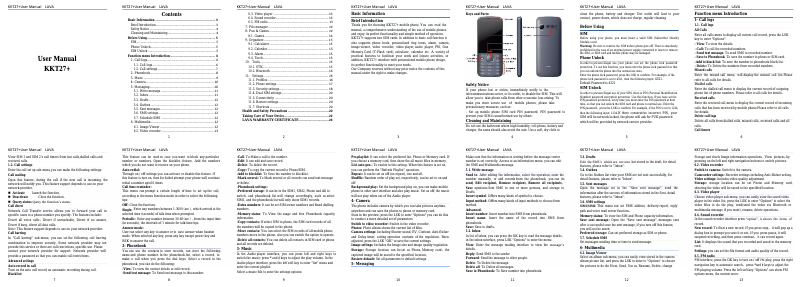 Page n°1 - Manuel utilisateur Lava KKT 27+