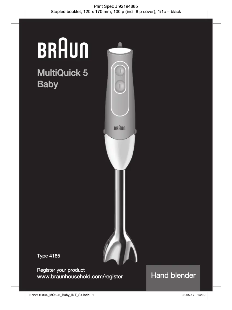 Page n°1 - Manuel utilisateur Braun MultiQuick 5 Baby MQ523