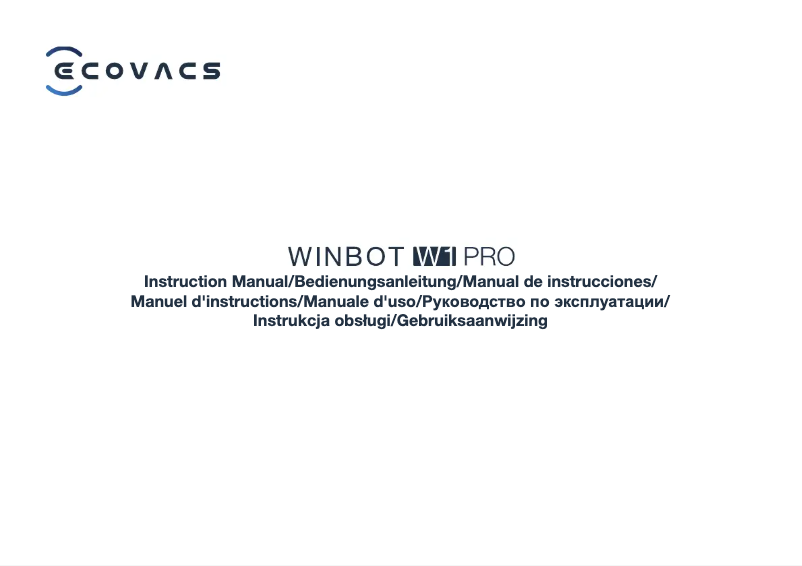 Page n°1 - Manuel utilisateur ECOVACS Winbot W1 Pro