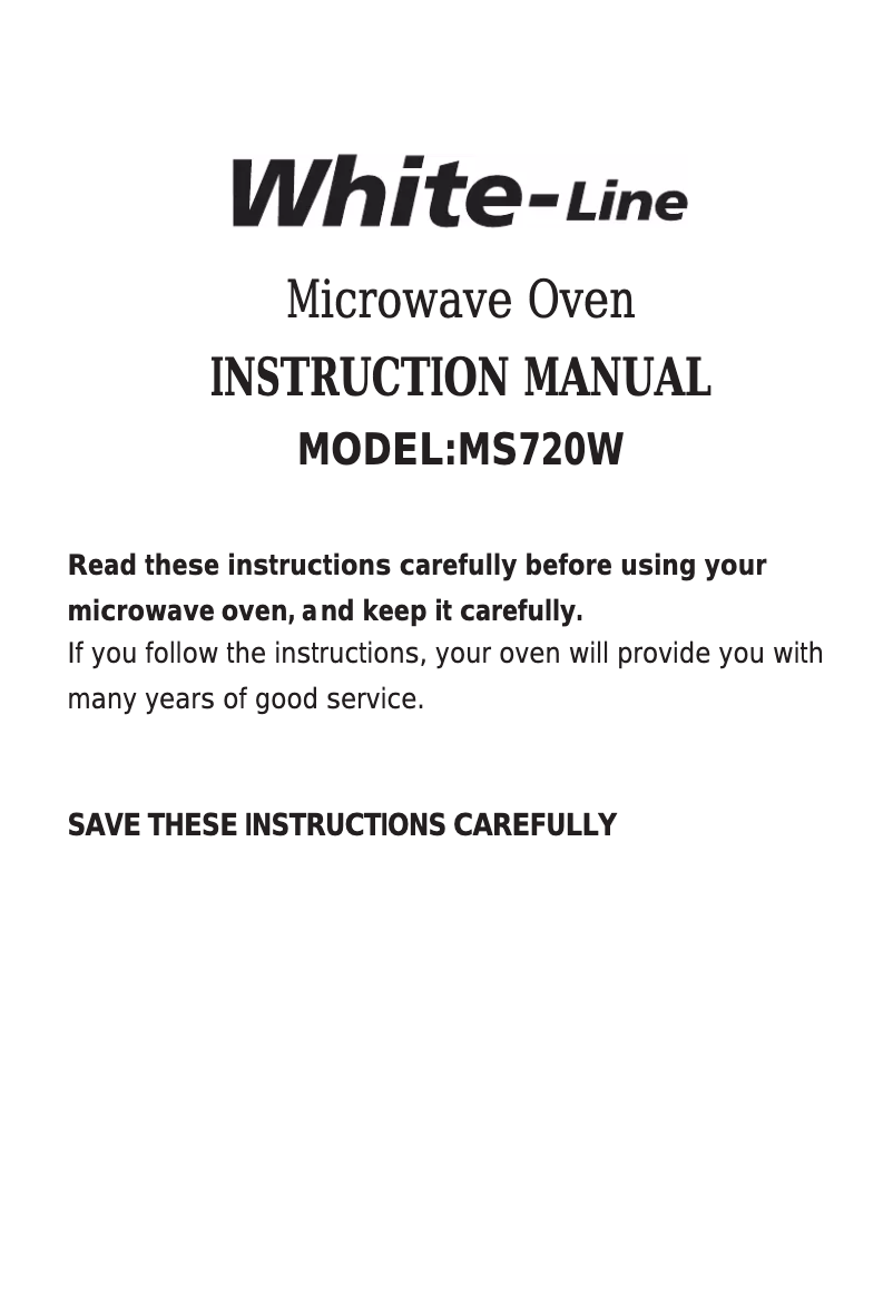 Page n°1 - Manuel utilisateur Whiteline MS720W