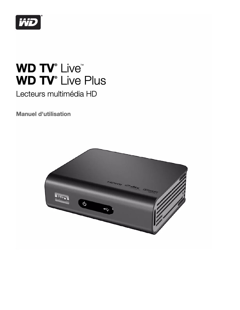 Page 1 de la notice Manuel utilisateur Western Digital WD TV Live Plus