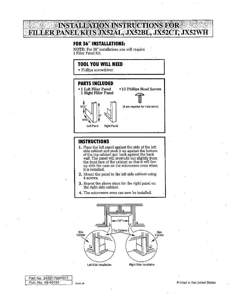 Página 1 del manual Manual de usuario GE JX52WH