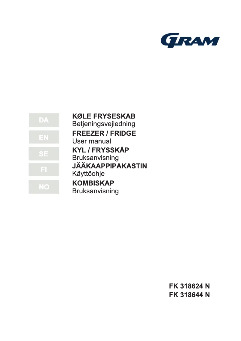 Page 1 de la notice Manuel utilisateur Gram FK 318624 N