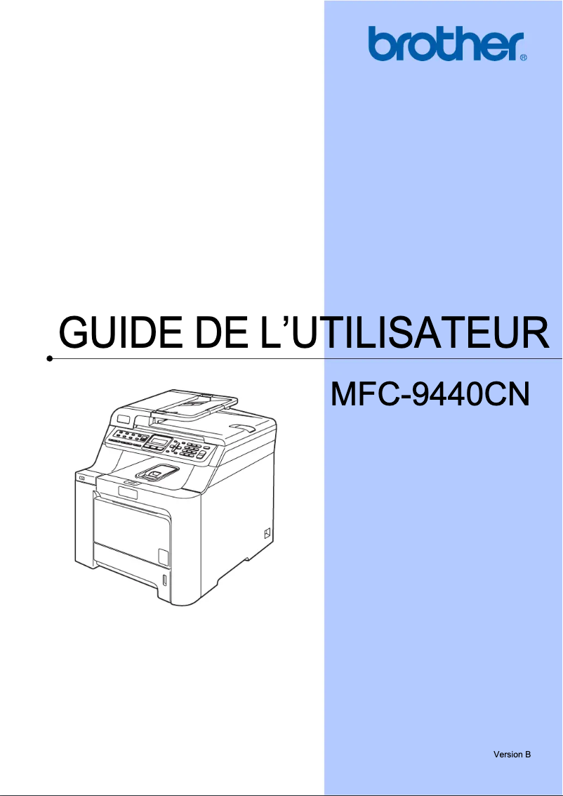 Image de la première page du manuel de l'appareil MFC-9440CN