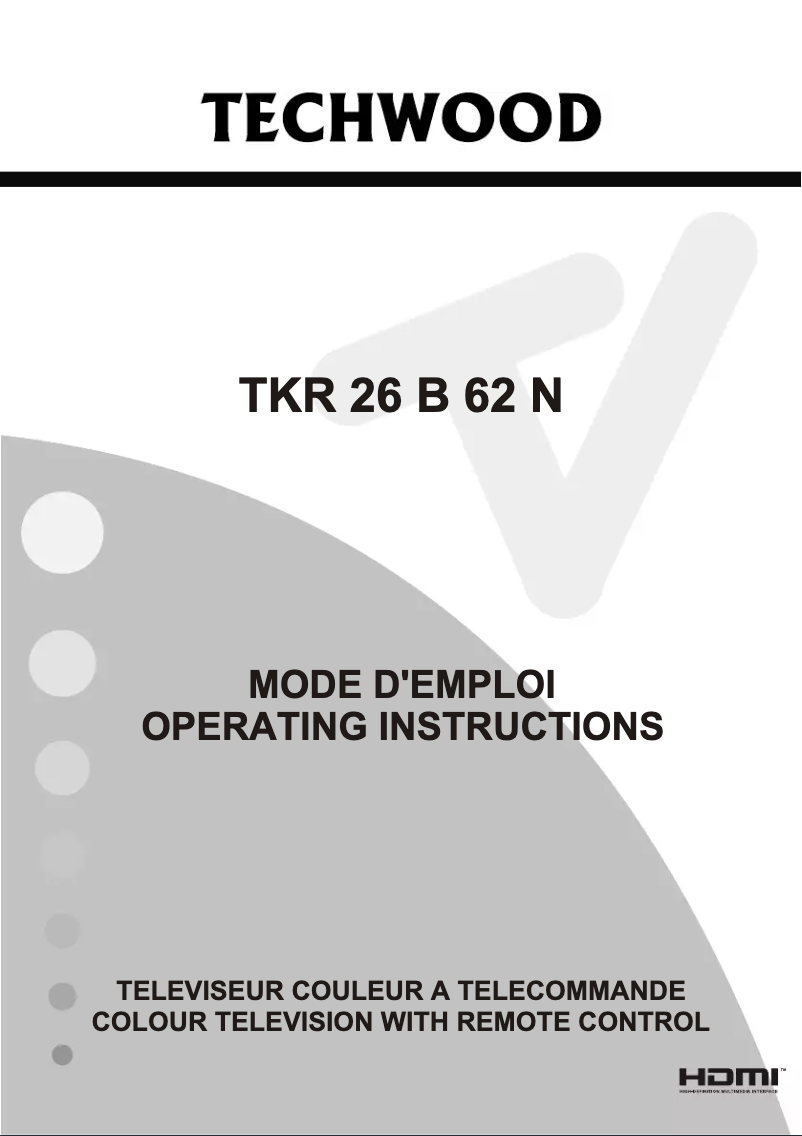 Image de la première page du manuel de l'appareil TKR26B62N