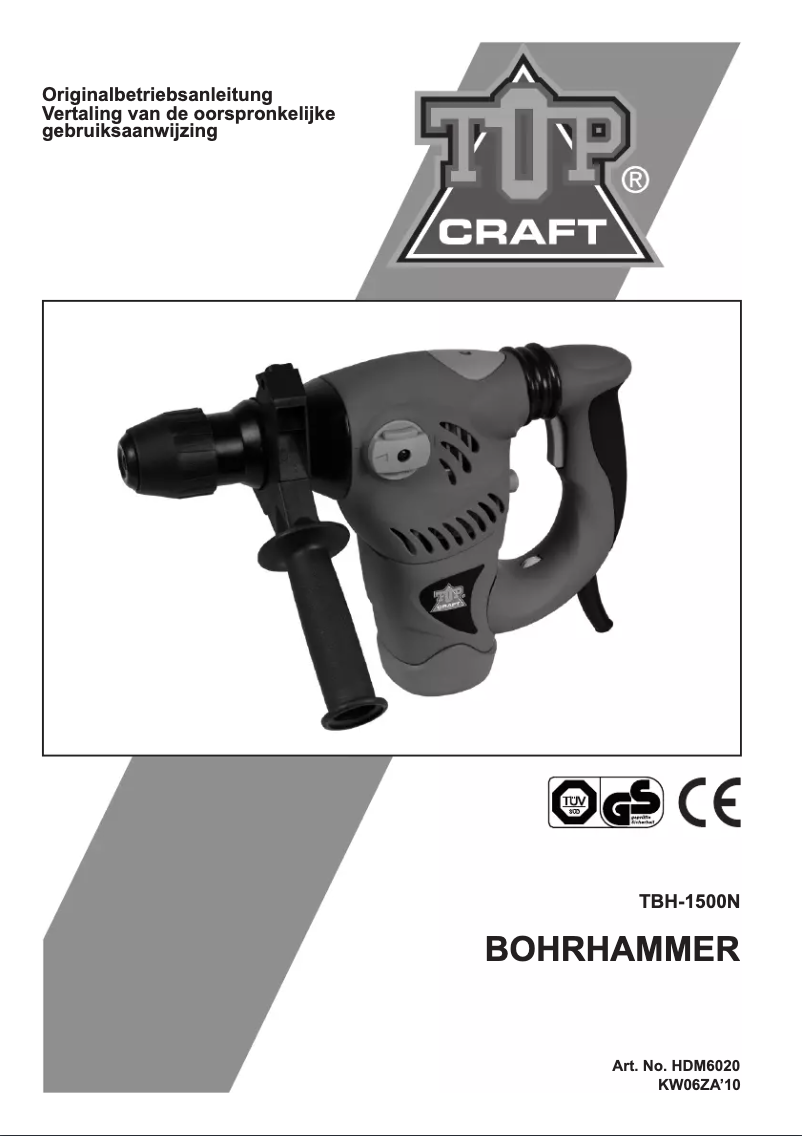 Page 1 de la notice Manuel utilisateur Topcraft TBH-1500N