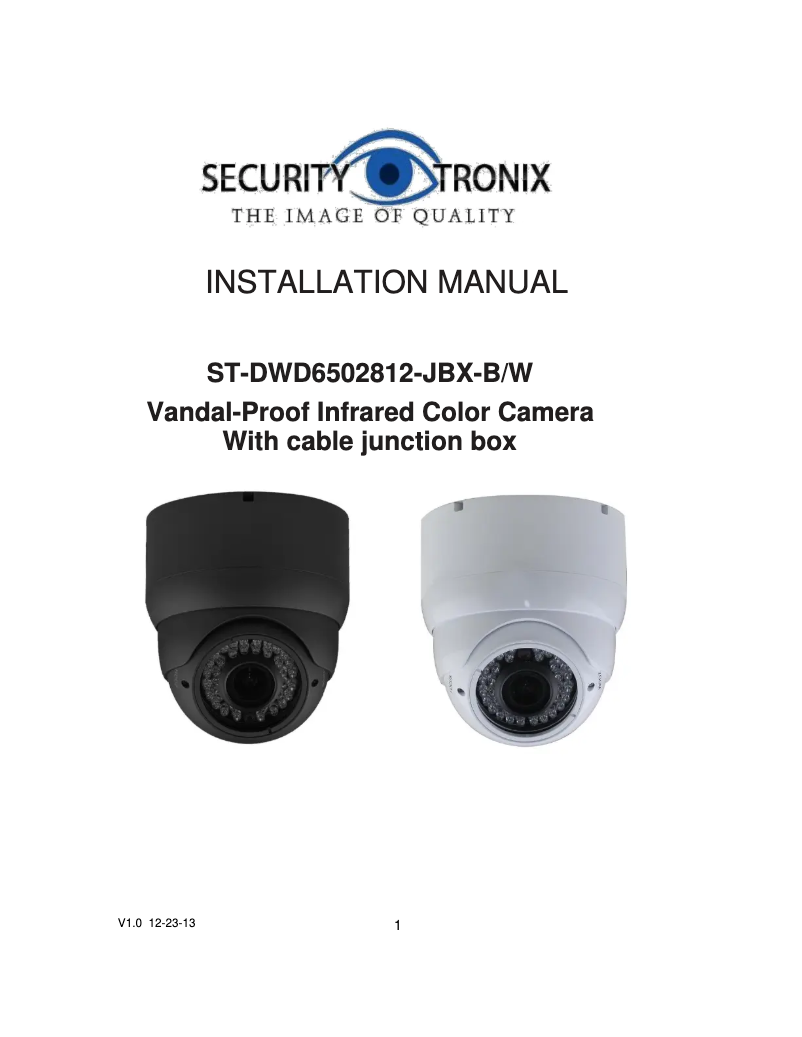 Page n°1 - Manuel utilisateur Security Tronix ST-DWD6502812-JBX-B