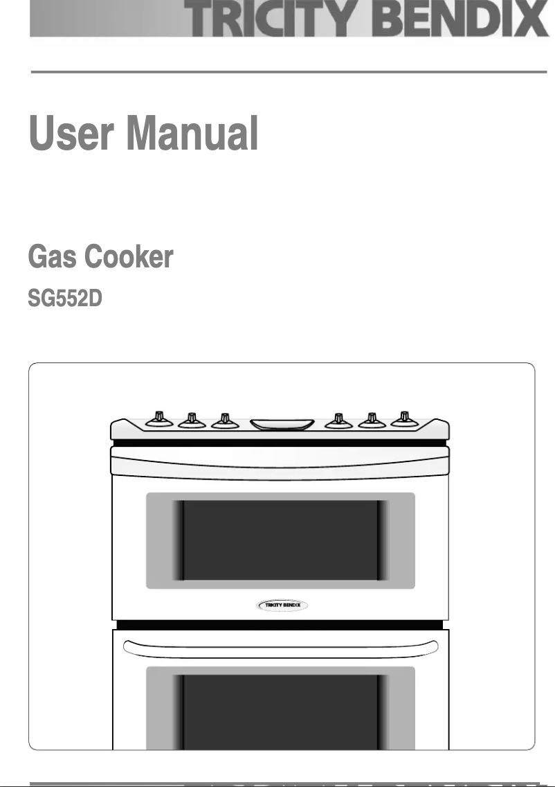 Page n°1 - Manuel utilisateur Tricity Bendix SG552DWN