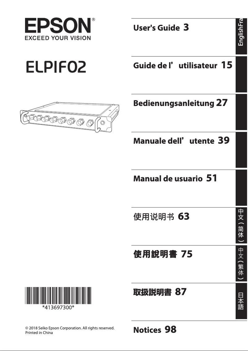 Imagen de la primera página del manual del dispositivo ELPIF02