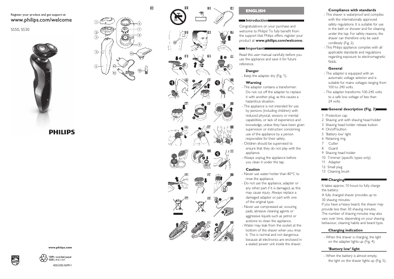 Page 1 of the manual User Manual Philips S520
