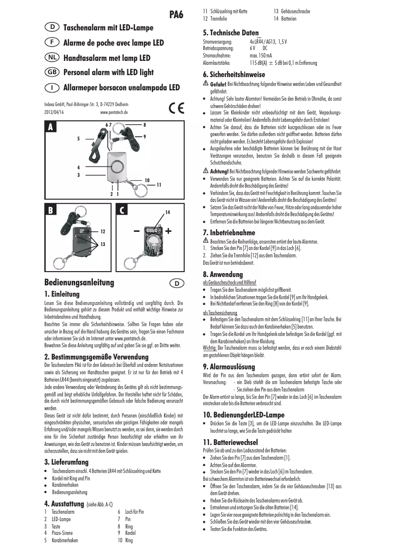 Página 1 del manual Manual de usuario Pentatech PA6