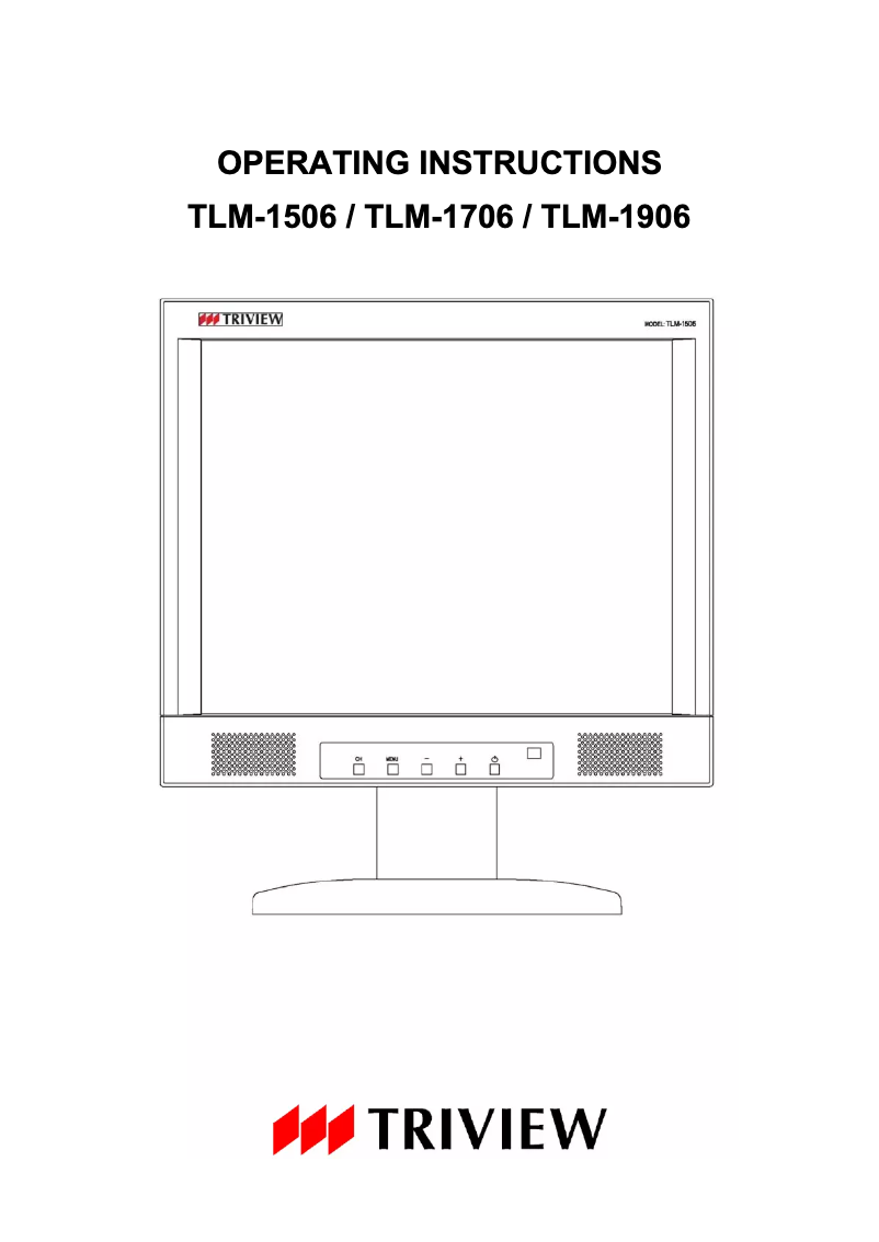 Page n°1 - Manuel utilisateur Tatung TLM-1706