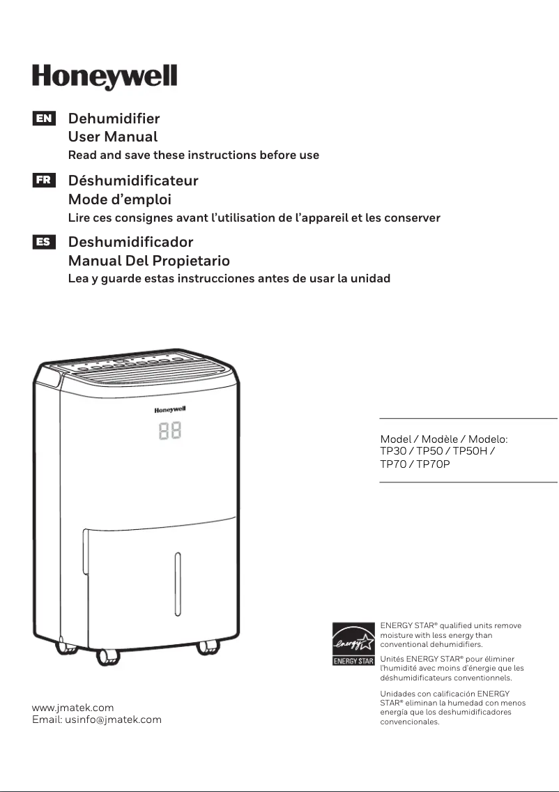 Page 1 de la notice Guide d'installation Honeywell TP70WK