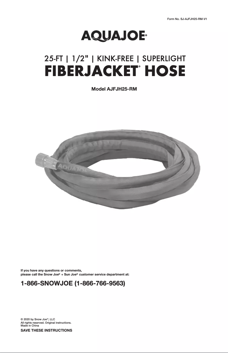 Página 1 del manual Manual de usuario Aqua Joe AJFJH25-RM