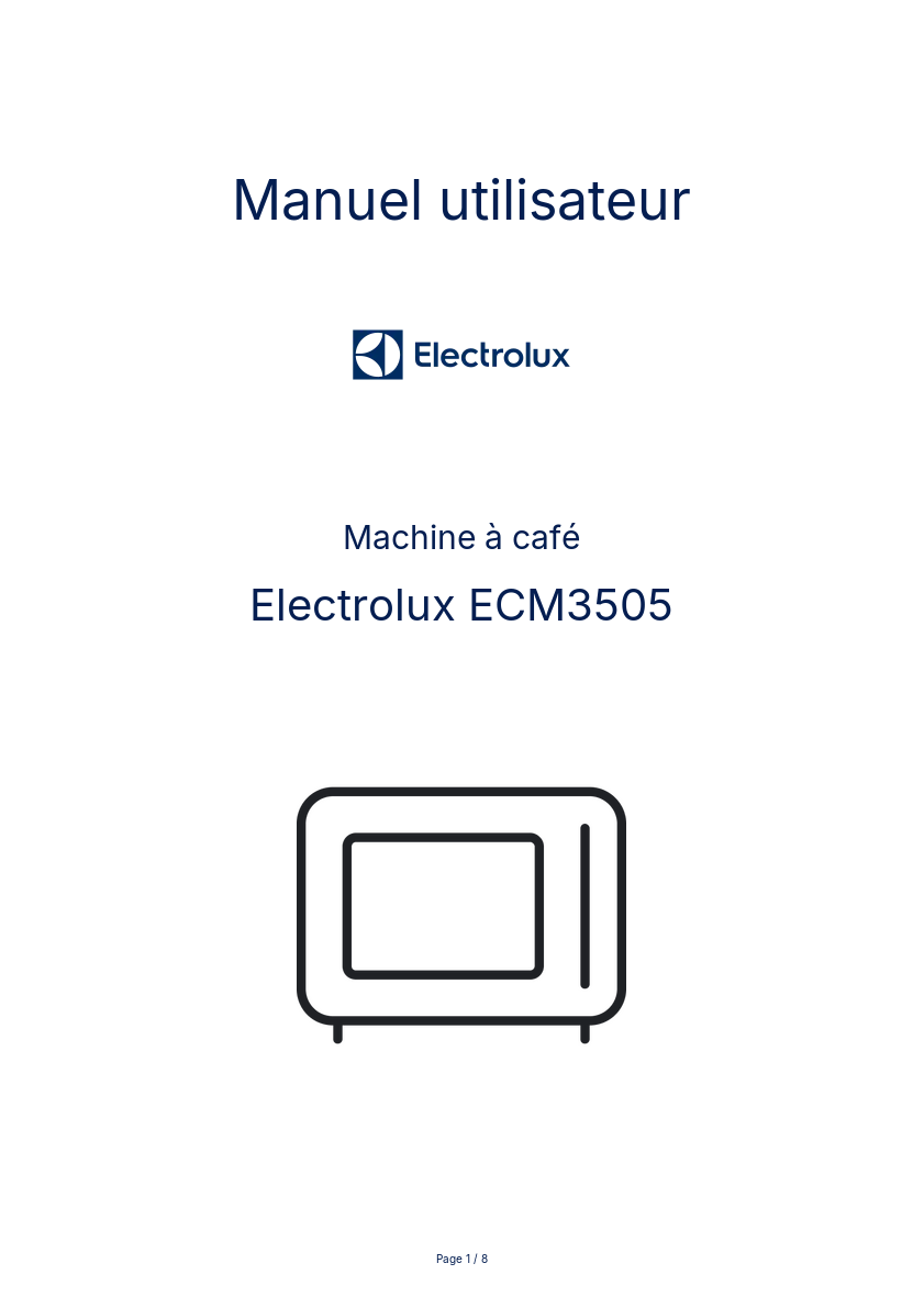 Image de la première page du manuel de l'appareil ECM3505