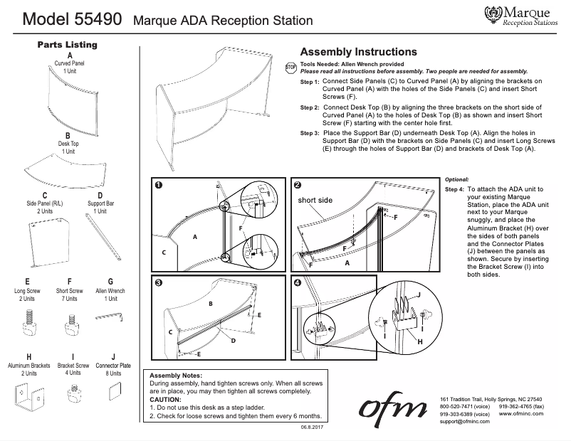 Page n°1 - Manuel utilisateur OFM 55490