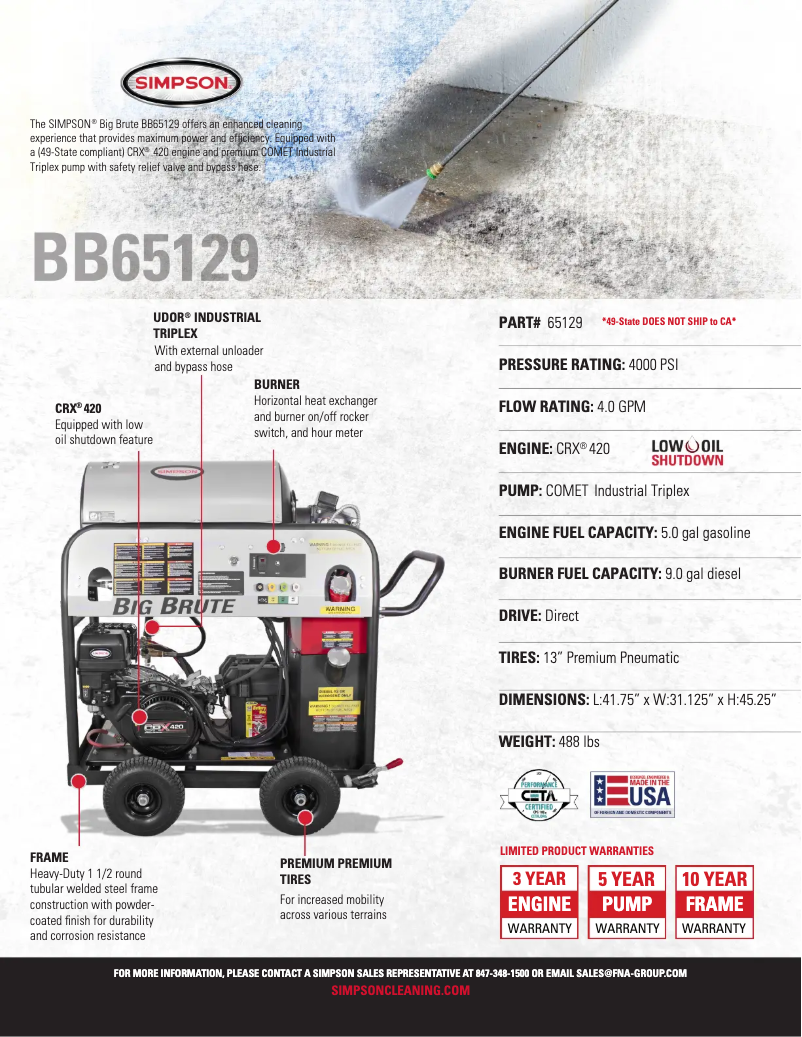 Page n°1 - Fiche technique Simpson Big Brute BB65129