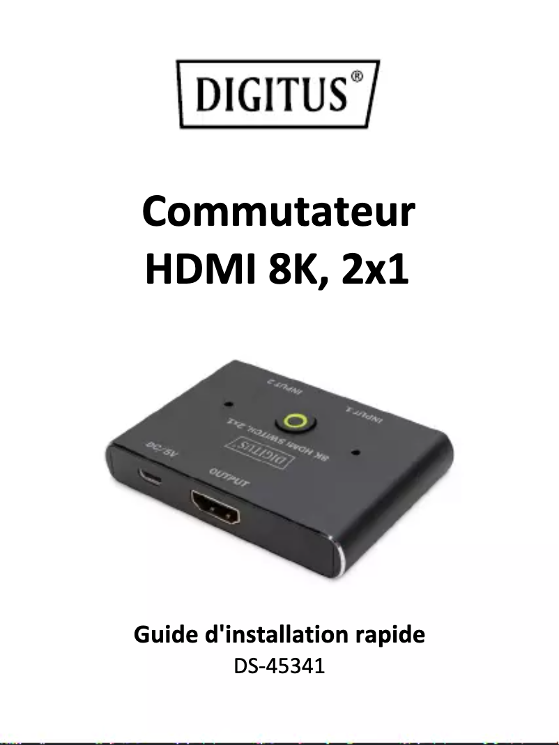 Page 1 de la notice Manuel utilisateur Digitus DS-45341