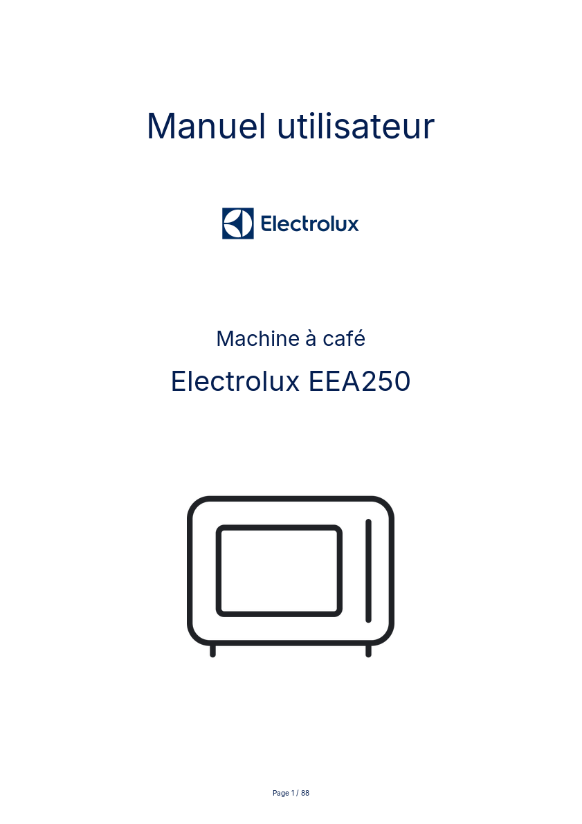 Page n°1 - Manuel utilisateur Electrolux EEA250