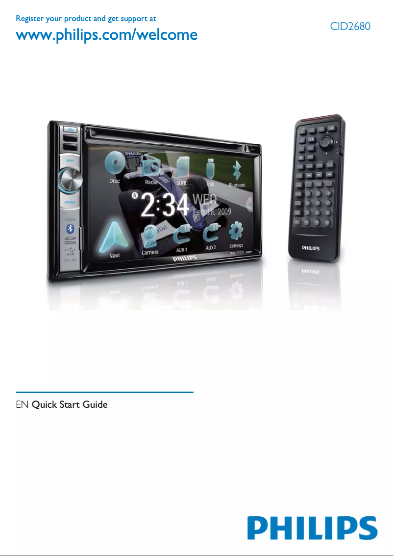 Page 1 de la notice Guide de démarrage rapide Philips CID2680