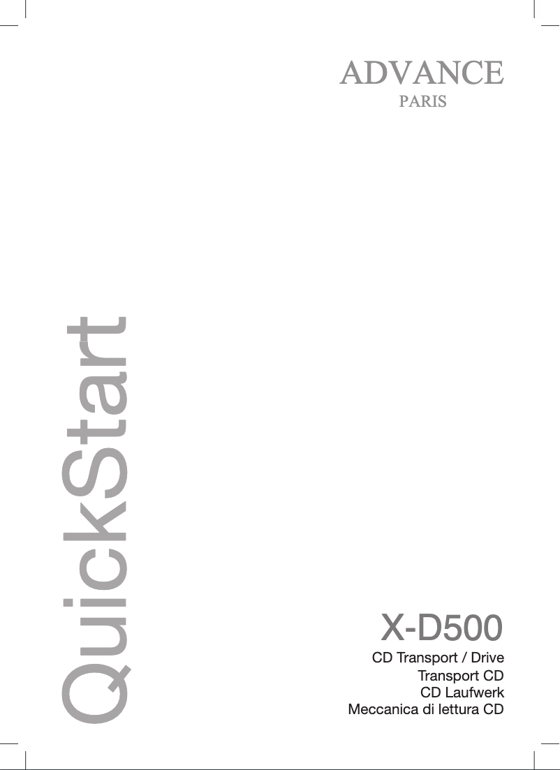 Page 1 de la notice Manuel utilisateur Advance X-D500