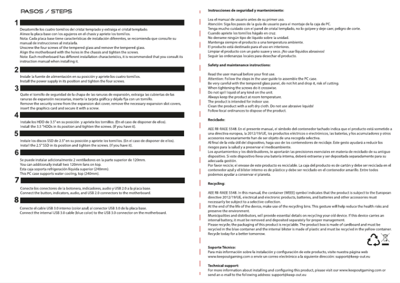 Page 1 de la notice Manuel utilisateur KeepOut XC-220 GLASS