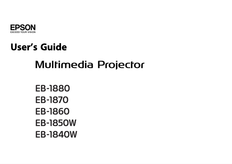 Page 1 de la notice Manuel utilisateur Epson EB-1880