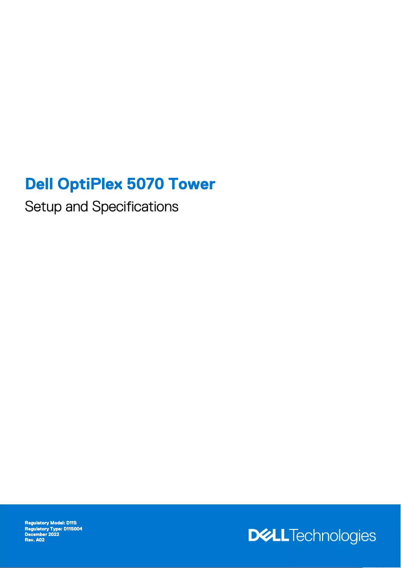 Page n°1 - Guide d'installation Dell OptiPlex 5070 Tower