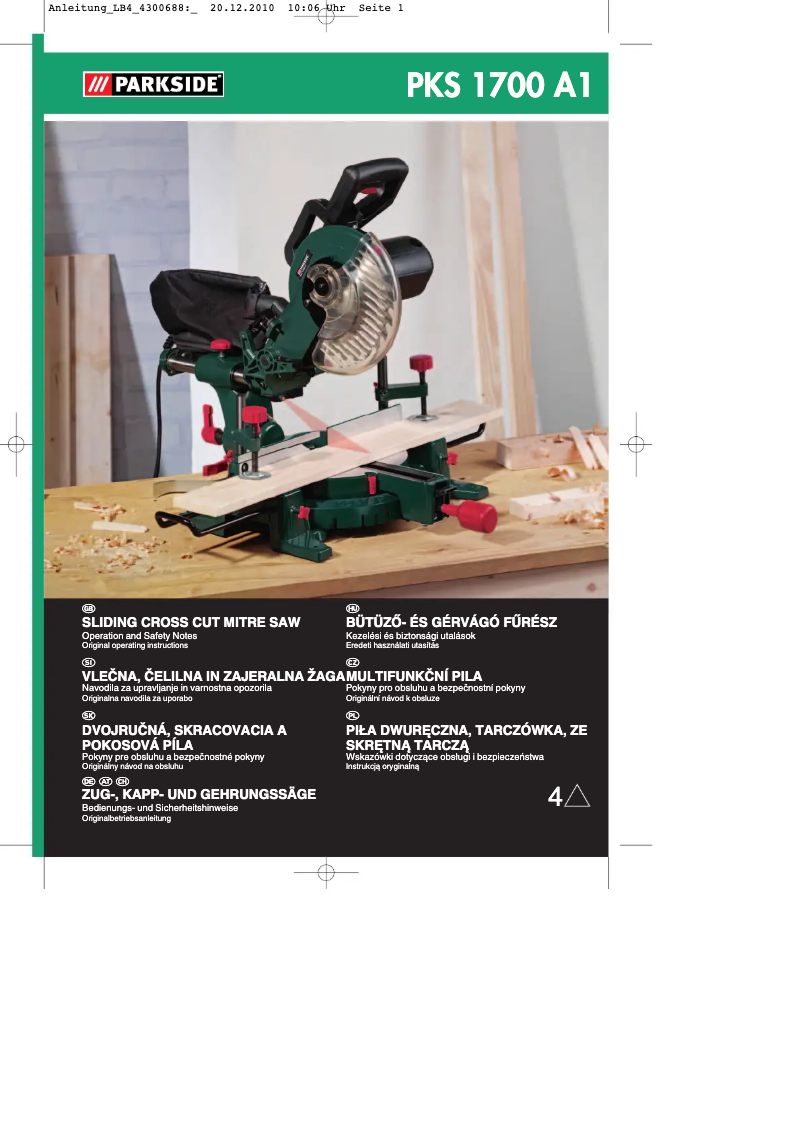 Page n°1 - Manuel utilisateur Parkside PKS 1700 A1