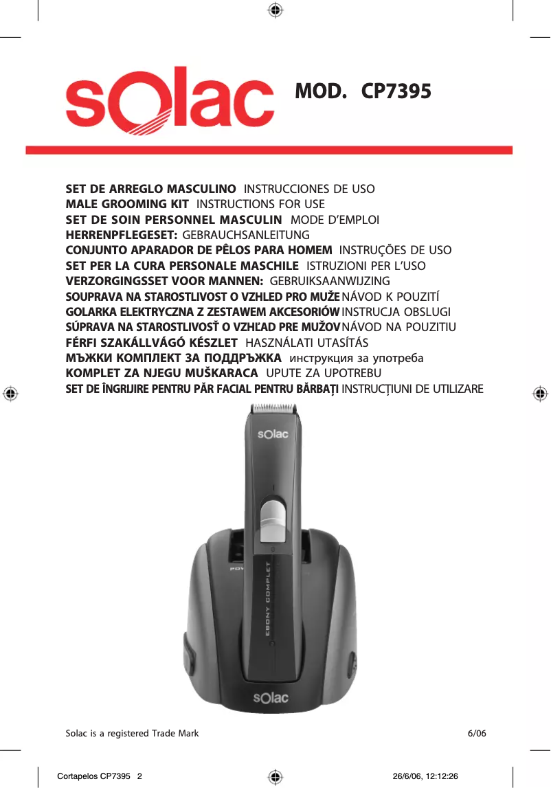 Page n°1 - Manuel utilisateur Solac CP7395