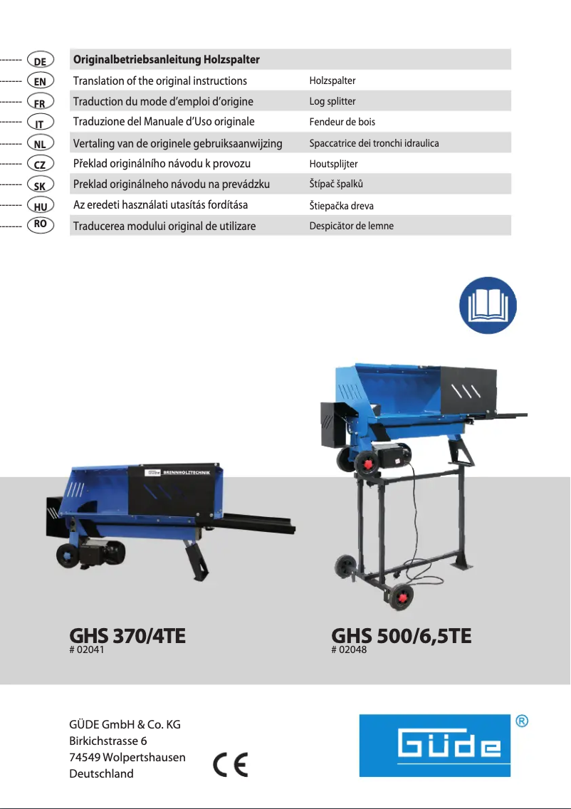 Page 1 de la notice Manuel utilisateur Güde GHS 370/4TE