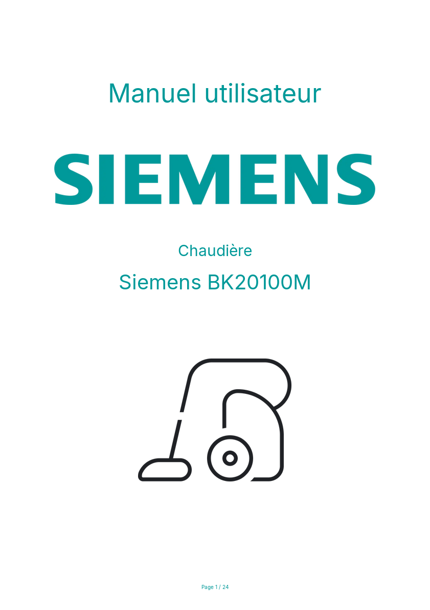Image de la première page du manuel de l'appareil BK20100M