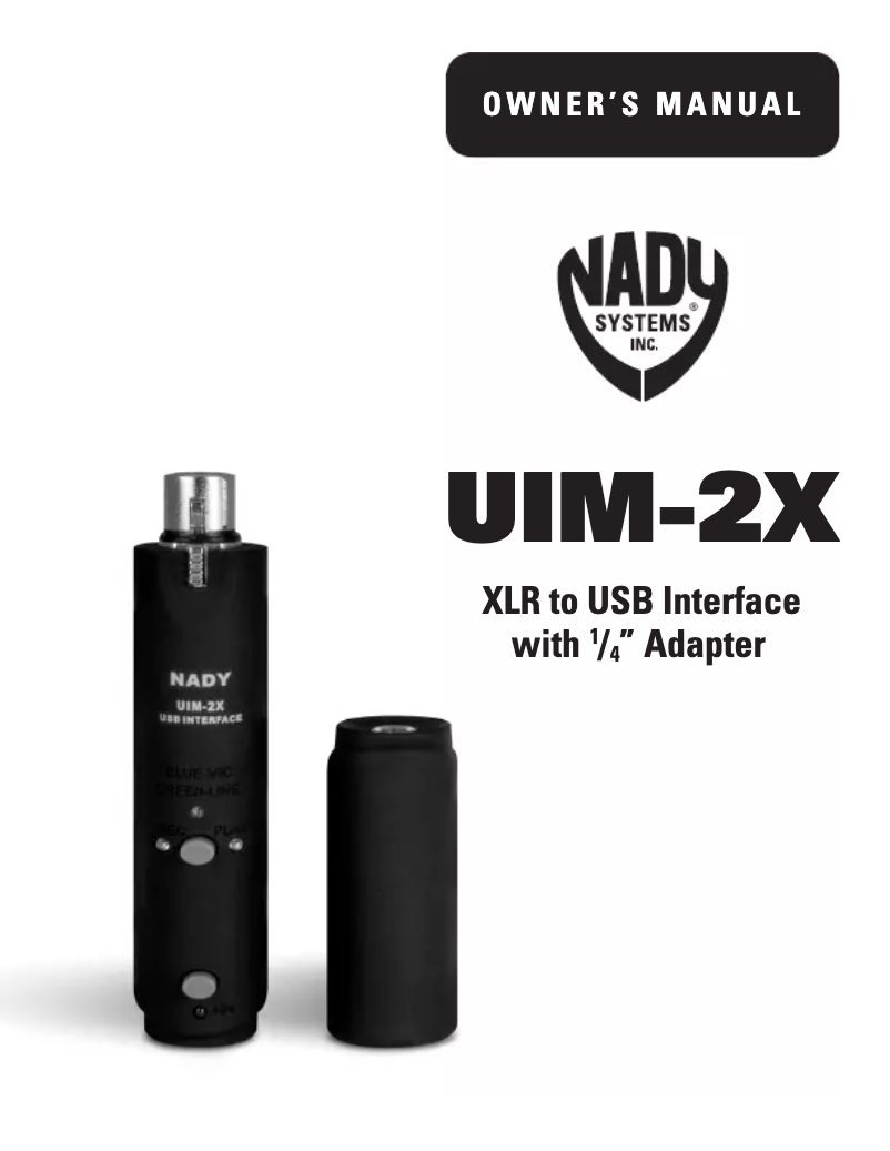 Page 1 de la notice Manuel utilisateur Nady UIM-2X