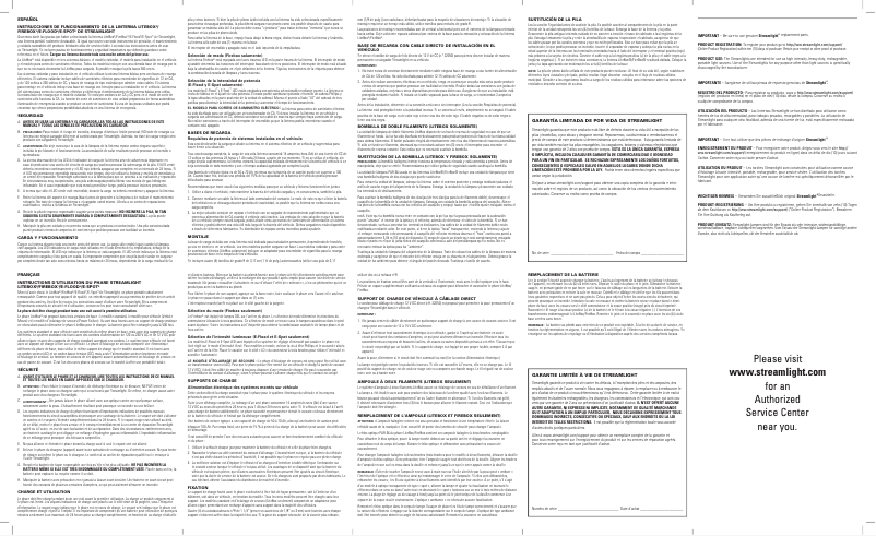 Page n°1 - Manuel utilisateur Streamlight E-Flood
