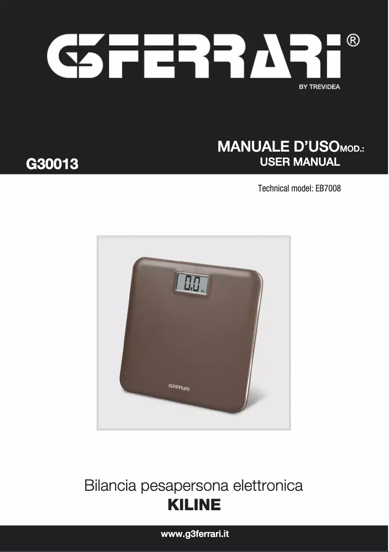 Page 1 de la notice Manuel utilisateur G3 Ferrari Kiline G30013