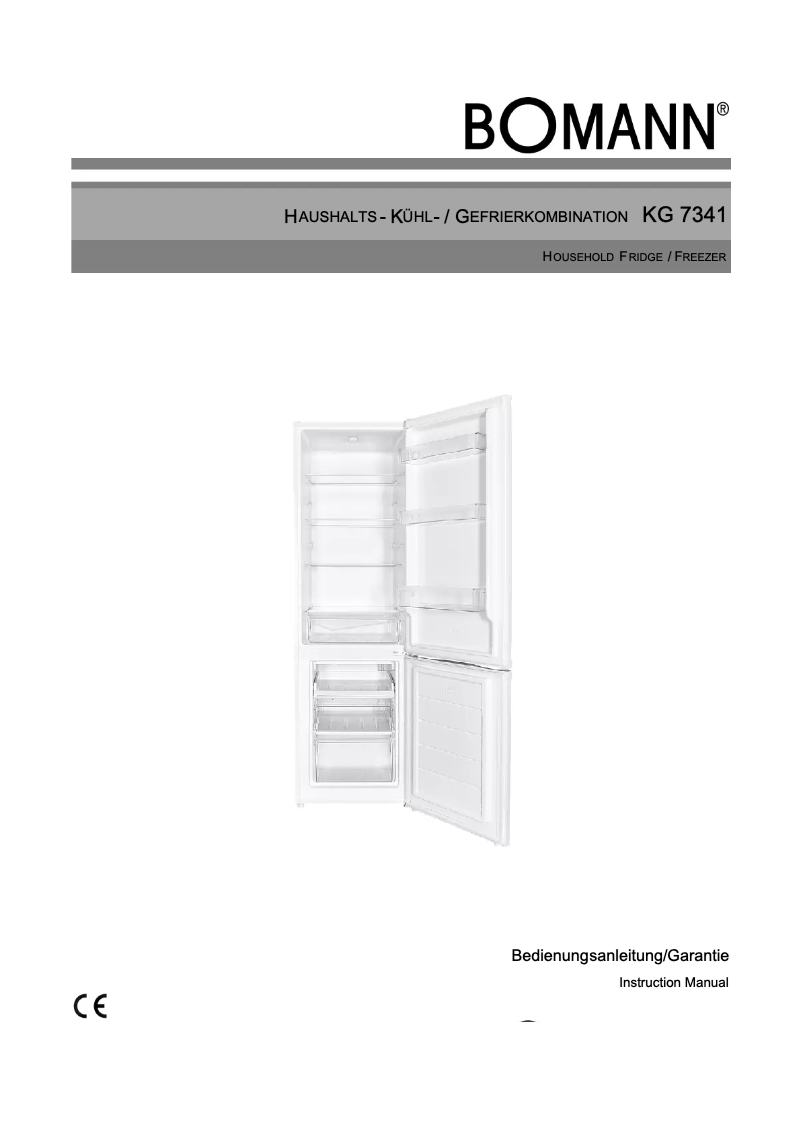 Page 1 de la notice Manuel utilisateur Bomann KG 7341