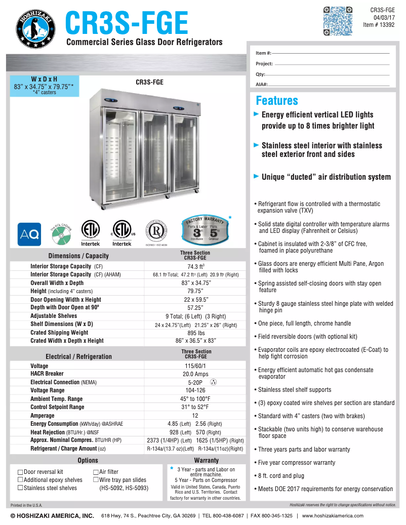 Image de la première page du manuel de l'appareil CR3S-FGE